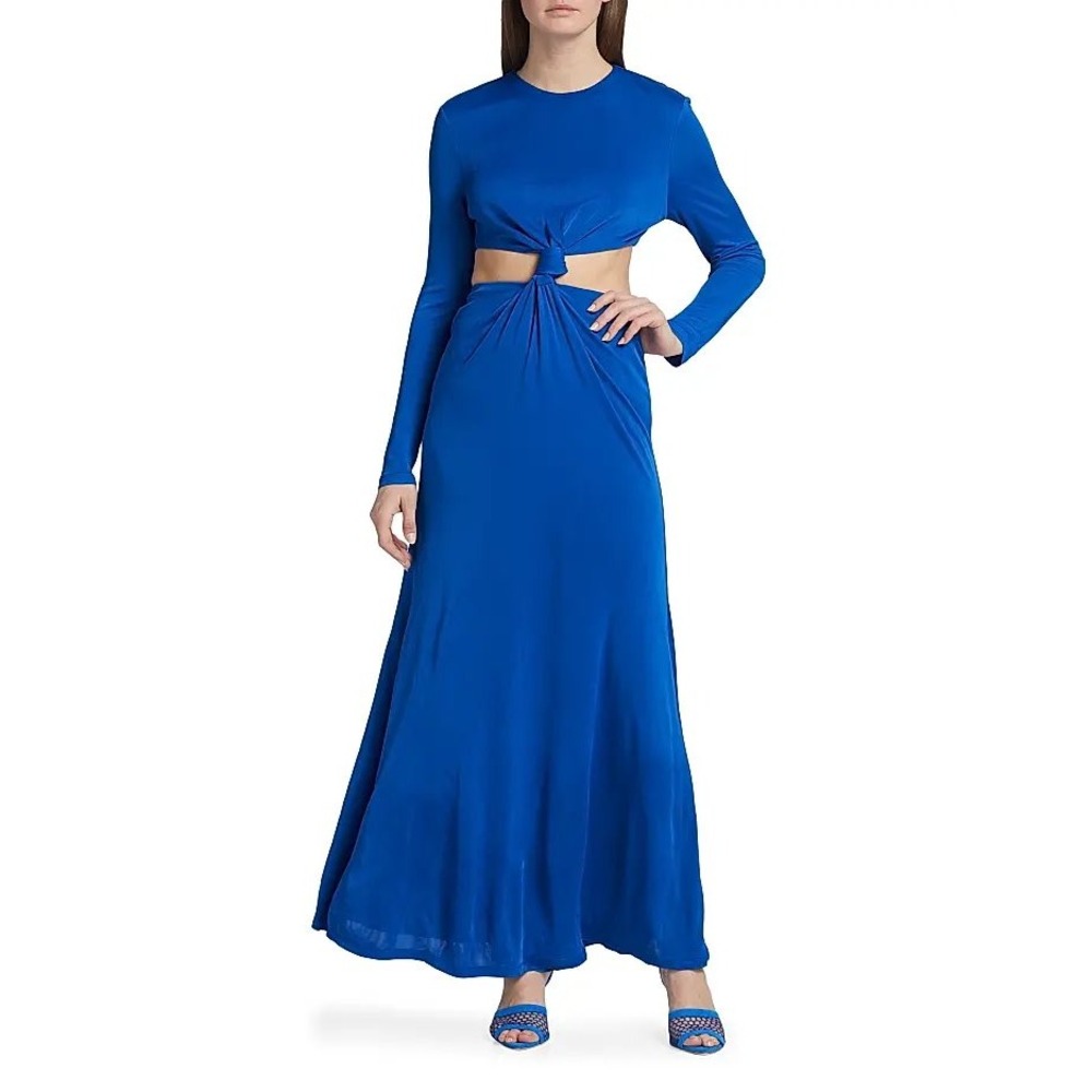 NWT Farm Rio Knotted Cuout Satin Midi Dress / Size S / MSRP $260 / New in Stores